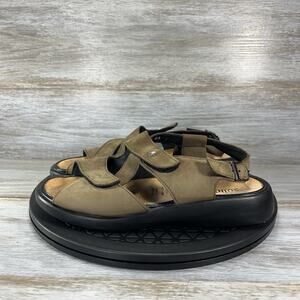 Solidus Womens Brown Leather Adjustable Strap Comfy Sandals Size 7